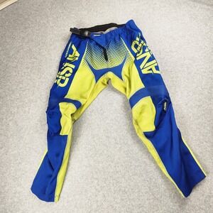ANSR Racing Syncron Pants Size Y26 Gear MX Offroad Mesh Yellow Blue